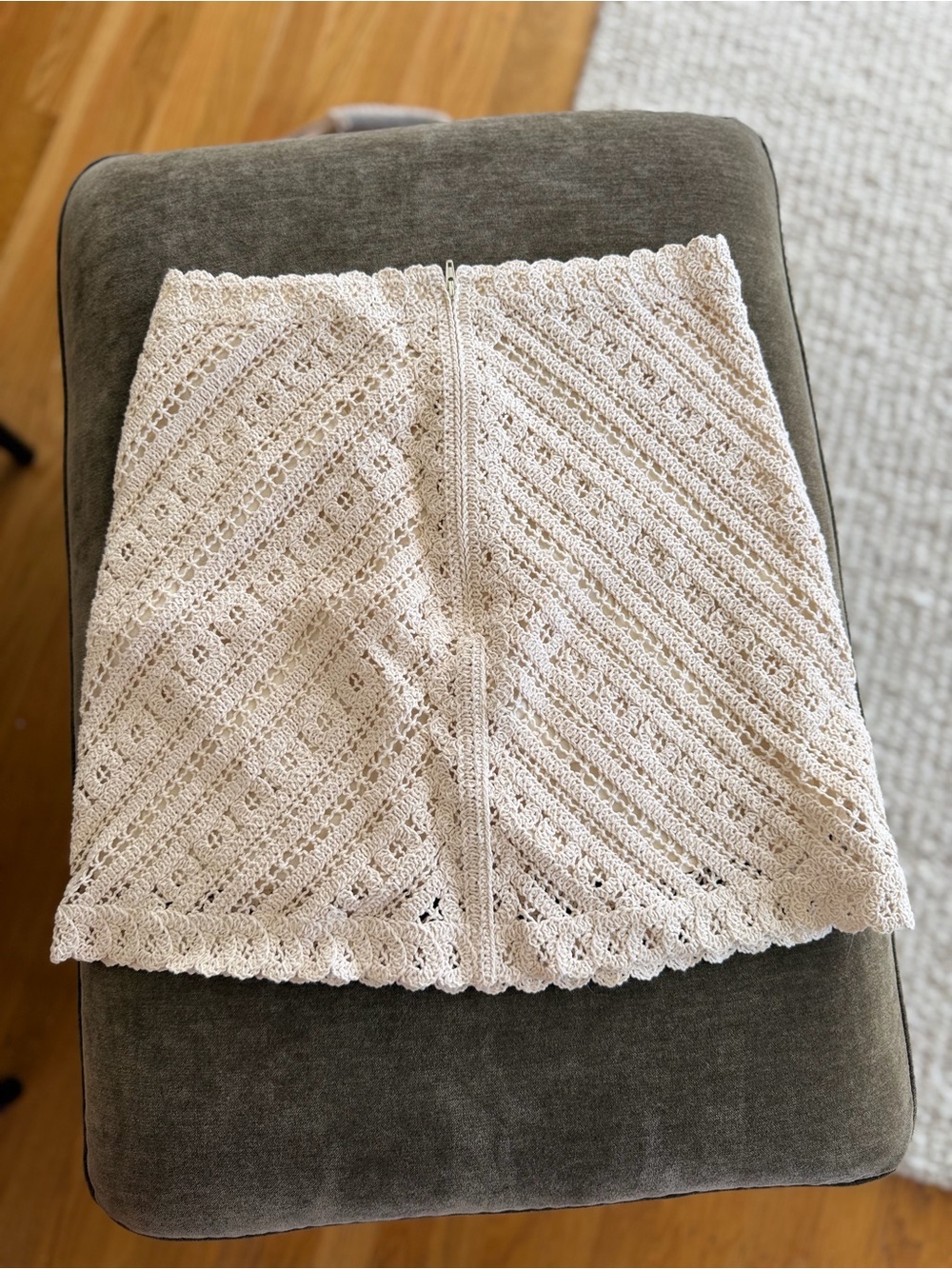 Sezane Crochet Lace Mini Skirt - Cream